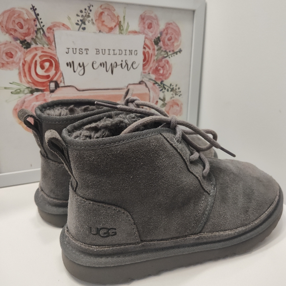 GUC UGG Australia Neumel Suede Leather Chukka Lace Up Ankle Boots, Grey, 7 - Picture 8 of 16